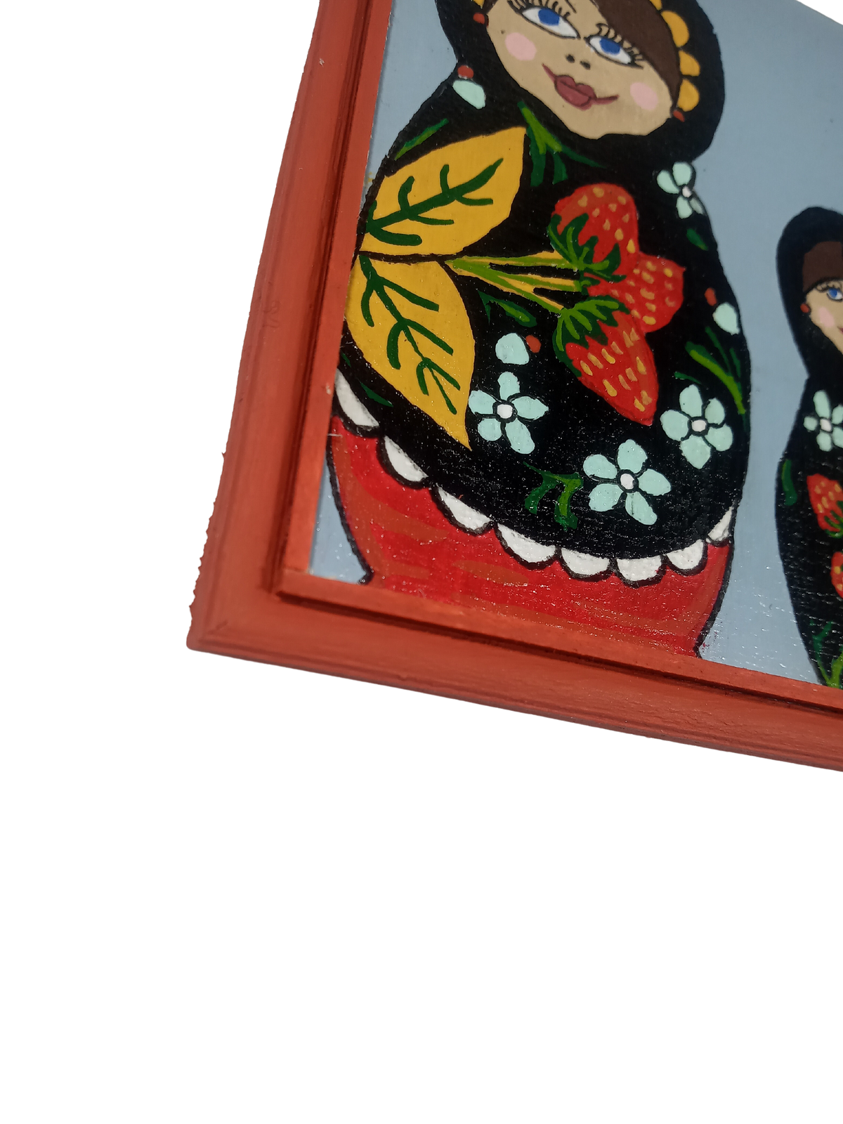 Nesting Dolls - Small Original Painting in Red Frame