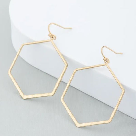 Geometric Dangle Earrings in Gold